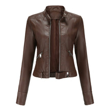 Women's Cropped Faux Leather Biker Jacket | Hannah in Black - Juana Fashion