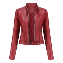 Women's Cropped Faux Leather Biker Jacket | Hannah in Black - Juana Fashion
