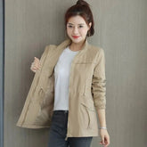 Women's Lightweight Breathable Cropped Jacket | Luisa in Khaki - Juana Fashion
