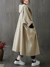 Women's Oversized Water-Repellent Hooded Trench Coat | Frieda in Beige - Juana Fashion