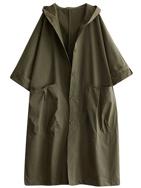 Women's Oversized Water-Repellent Hooded Trench Coat | Frieda in Beige - Juana Fashion