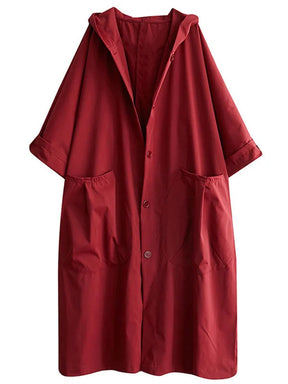 Women's Oversized Water-Repellent Hooded Trench Coat | Frieda in Beige - Juana Fashion
