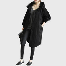 Women's Water-Repellent Hooded Trench Coat | Clara in Gray - Juana Fashion