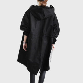 Women's Water-Repellent Hooded Trench Coat | Clara in Black - Juana Fashion