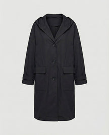 Women's Long Wind-Resistant Hooded Trench Coat | Annika in Beige - Juana Fashion