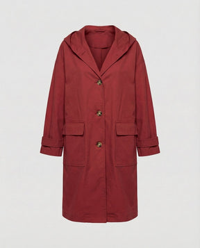 Women's Long Wind-Resistant Hooded Trench Coat | Annika in Beige - Juana Fashion