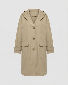 Women's Long Wind-Resistant Hooded Trench Coat | Annika in Black - Juana Fashion