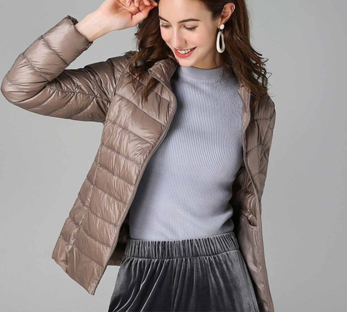 Women's Quilted Stand-Collar Coat | Sophie in Black - Juana Fashion