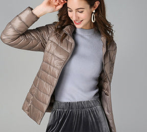 Women's Quilted Stand-Collar Coat | Sophie in Black - Juana Fashion