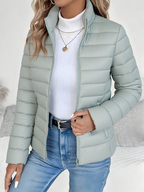 Women's Quilted Stand-Collar Coat | Sophie in Black - Juana Fashion