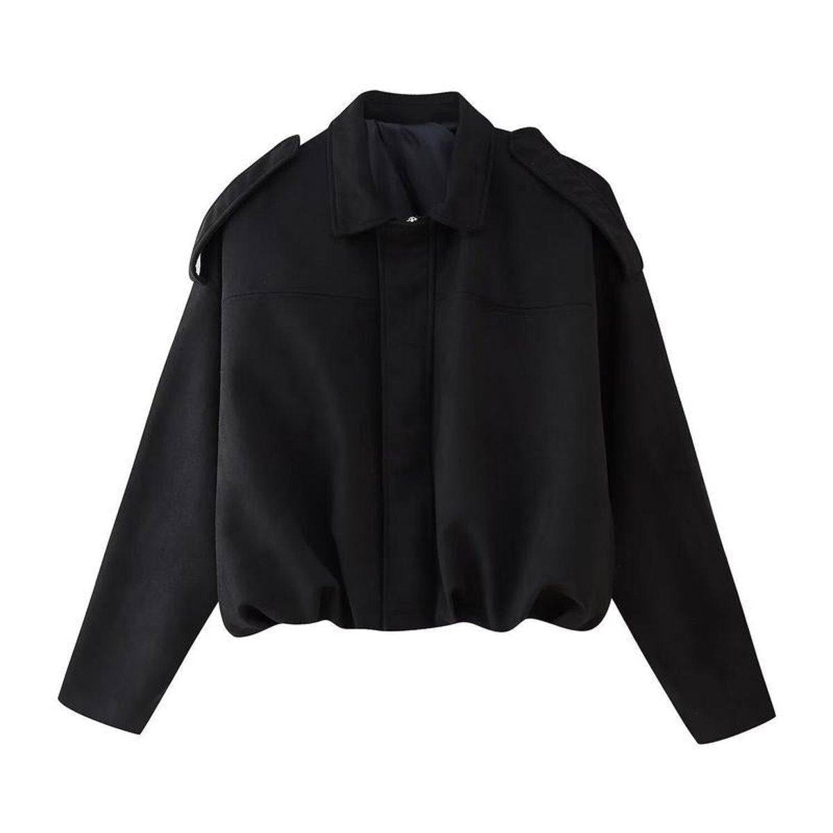 Women's Cropped Oversized Faux Suede Bomber Jacket | Emilia in Brown - Juana Fashion
