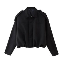Women's Cropped Oversized Faux Suede Bomber Jacket | Emilia in Brown - Juana Fashion