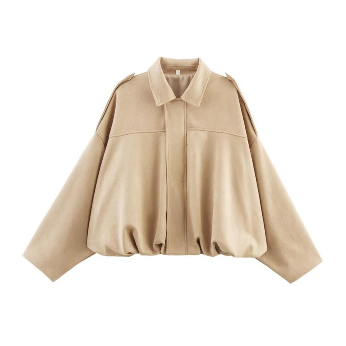 Women's Cropped Oversized Faux Suede Bomber Jacket | Emilia in Brown - Juana Fashion