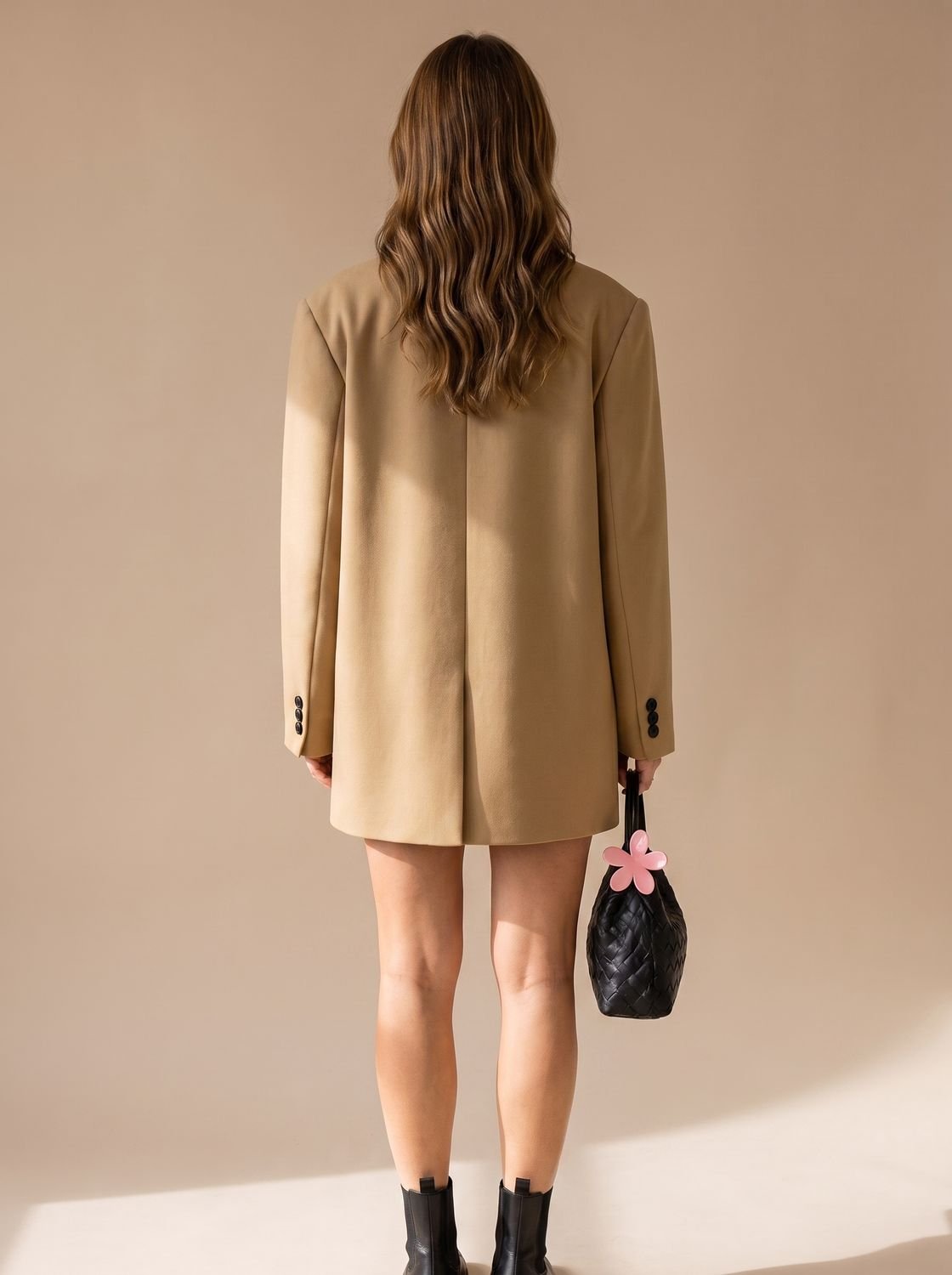 Women's Long Oversized Blazer | Elfriede in Gray - Juana Fashion