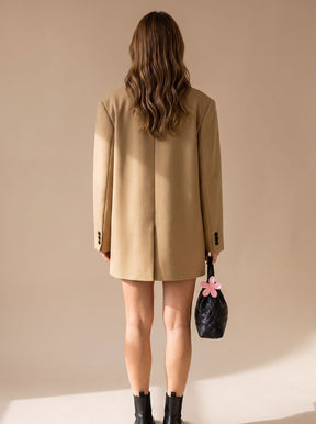 Women's Long Oversized Blazer | Elfriede in Gray - Juana Fashion