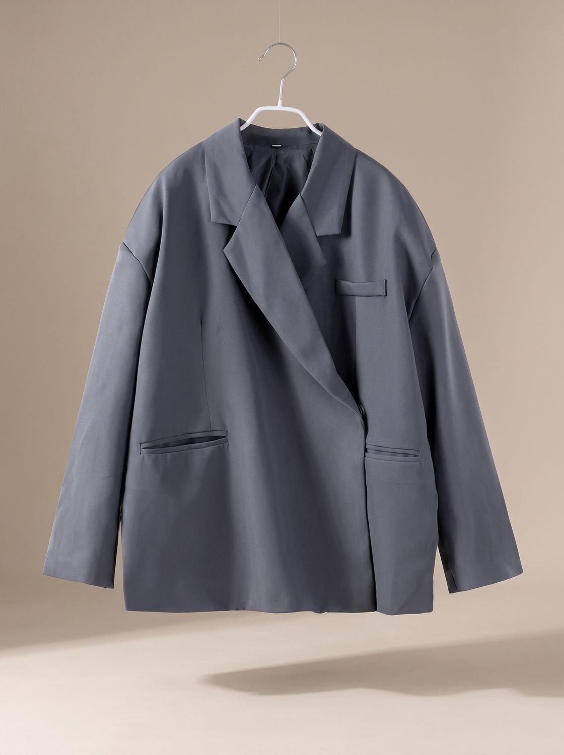 Women's Long Oversized Blazer | Elfriede in Gray - Juana Fashion