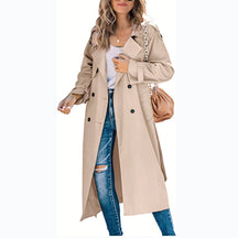 Women's Oversized Belted Double-Breasted Trench Coat | Sophie in Khaki - Juana Fashion