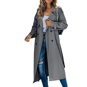 Women's Oversized Belted Double-Breasted Trench Coat | Sophie in Light Green - Juana Fashion