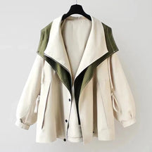 Women's Short Waterproof Trench Coat with Double Collar | Hannah in White - Juana Fashion