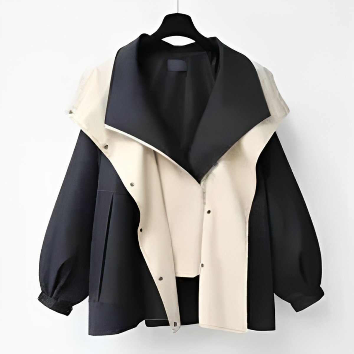 Women's Short Waterproof Trench Coat with Double Collar | Hannah in White - Juana Fashion
