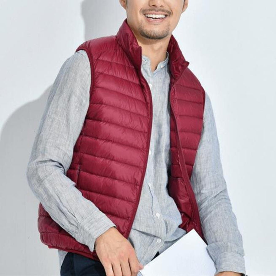Women's Quilted Zip-Up Vest | Mia in Red - Juana Fashion