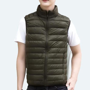 Women's Quilted Zip-Up Vest | Mia in Red - Juana Fashion
