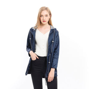 Women's Water-Repellent Hooded Coat | Annika in Yellow - Juana Fashion