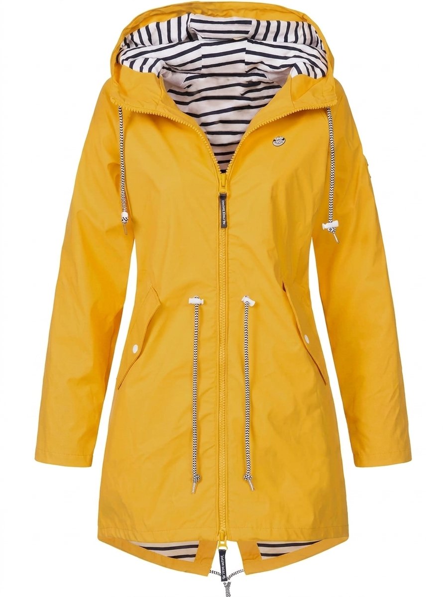 Women's Water-Repellent Hooded Coat | Annika in Blue - Juana Fashion