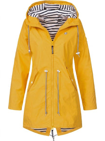 Women's Water-Repellent Hooded Coat | Annika in Blue - Juana Fashion