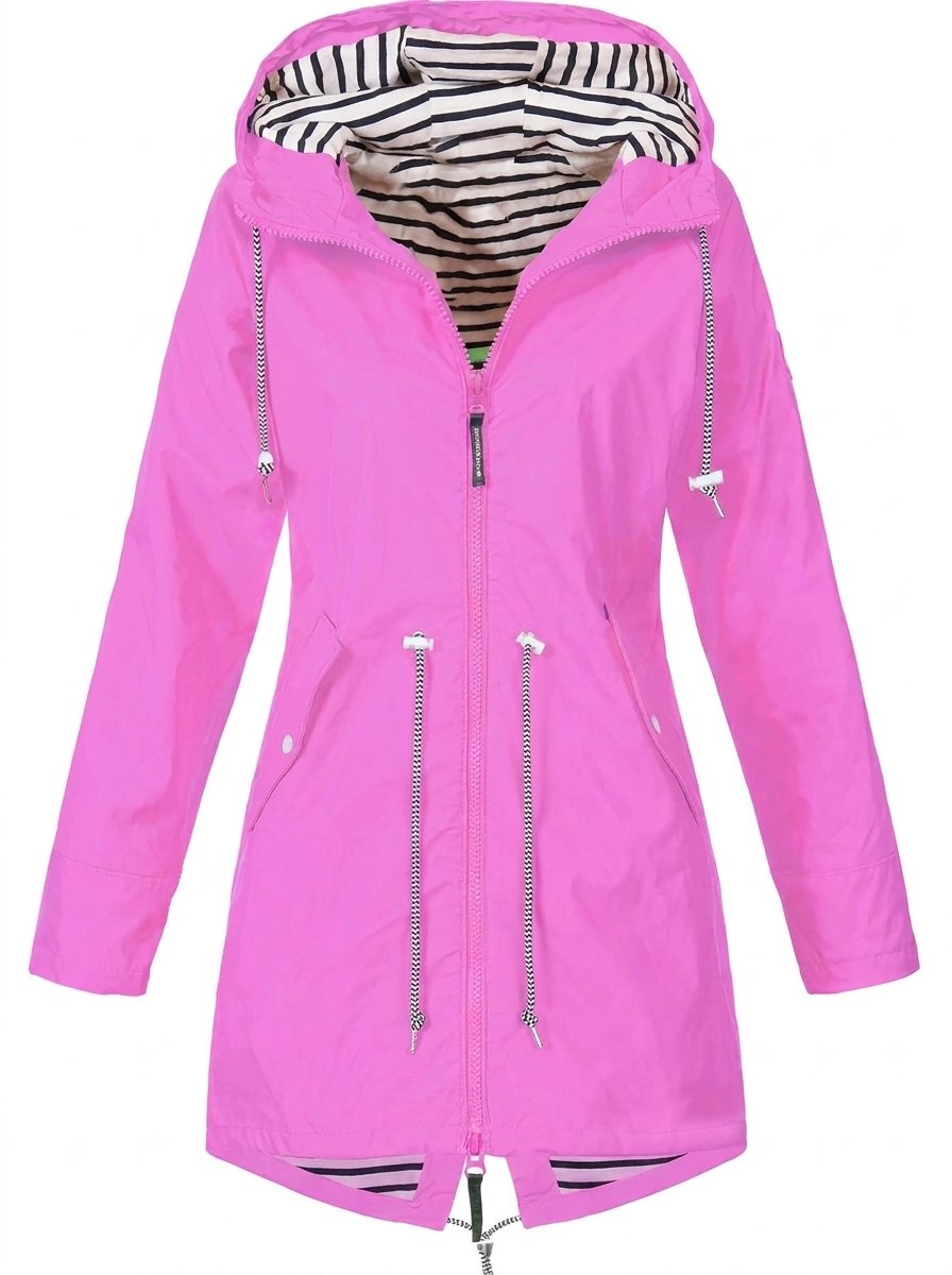 Women's Water-Repellent Hooded Coat | Annika in Blue - Juana Fashion