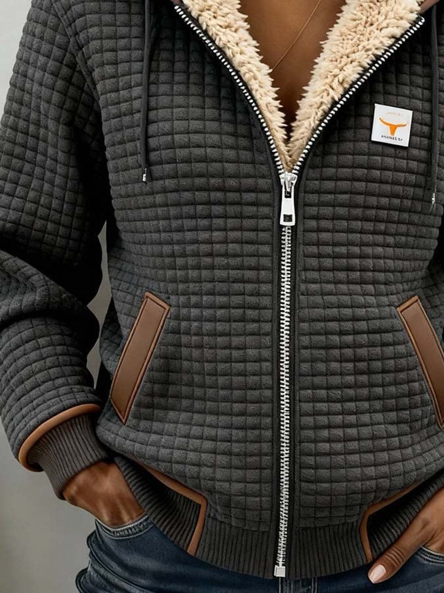 Women's Quilted Fleece Zip-Up Jacket | Annika - Juana Fashion