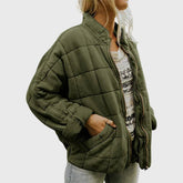 Women's Lightweight Quilted Zip-Up Jacket | Nora in Green - Juana Fashion