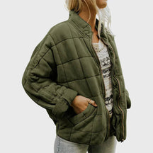 Women's Lightweight Quilted Zip-Up Jacket | Nora in Green - Juana Fashion