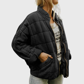 Women's Lightweight Quilted Zip-Up Jacket | Nora in Green - Juana Fashion