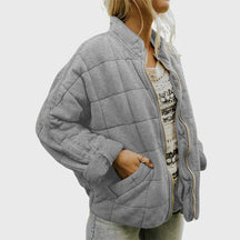 Women's Lightweight Quilted Zip-Up Jacket | Nora in Green - Juana Fashion