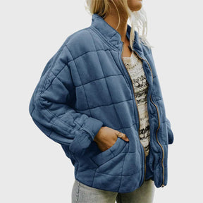 Women's Lightweight Quilted Zip-Up Jacket | Nora in Green - Juana Fashion