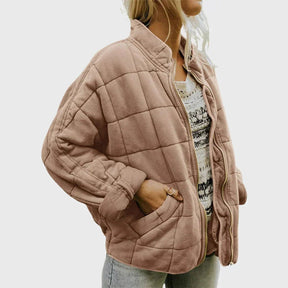Women's Lightweight Quilted Zip-Up Jacket | Nora in Green - Juana Fashion