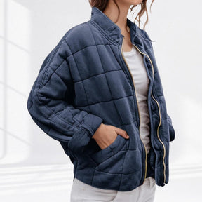 Women's Lightweight Quilted Zip-Up Jacket | Nora in Green - Juana Fashion