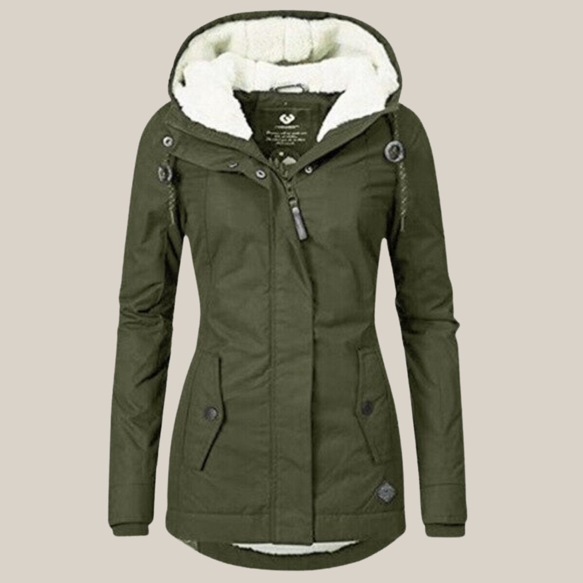 Women's Hooded Fleece Winter Jacket | Leonie in Blue - Juana Fashion