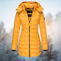 Women's Fitted Hooded Quilted Jacket | Emilia in Navy - Juana Fashion