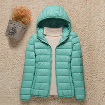 Women's Ultralight Hooded Quilted Jacket | Elisabeth in Navy - Juana Fashion