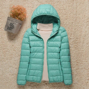 Women's Ultralight Hooded Quilted Jacket | Elisabeth in Navy - Juana Fashion