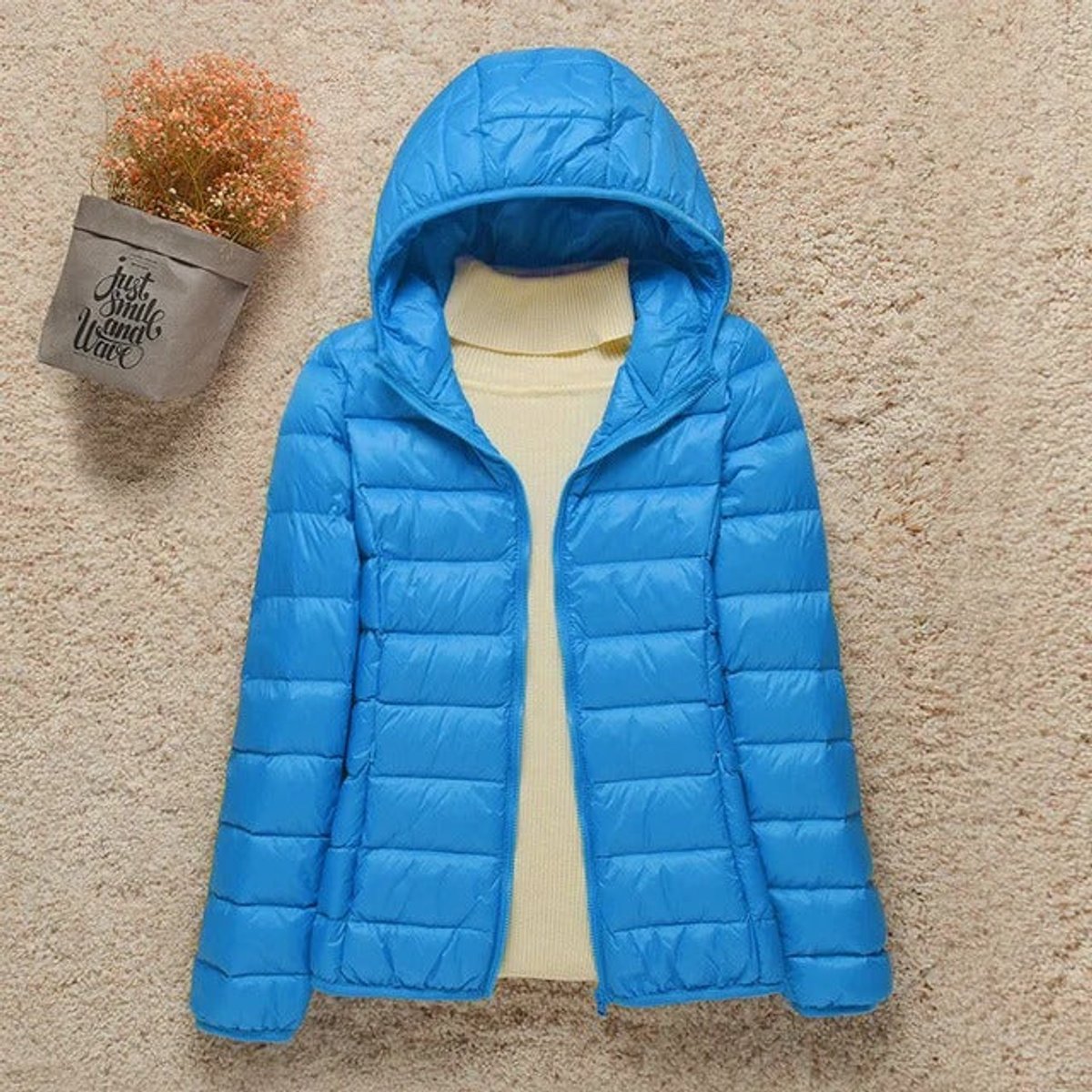 Women's Ultralight Hooded Quilted Jacket | Elisabeth in Taupe - Juana Fashion