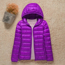 Women's Ultralight Hooded Quilted Jacket | Elisabeth in Navy - Juana Fashion