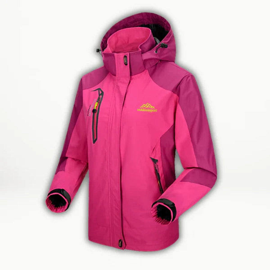Women's Waterproof Hooded Jacket | Hannah in Light Red - Juana Fashion