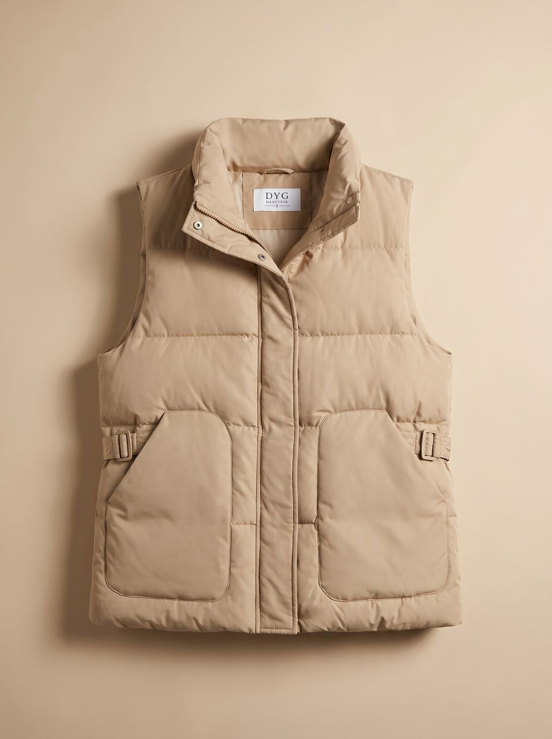 Women's Quilted Vest with Flap Pockets | Marlene in Off-White - Juana Fashion