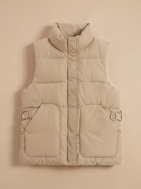 Women's Quilted Vest with Flap Pockets | Marlene in Black - Juana Fashion