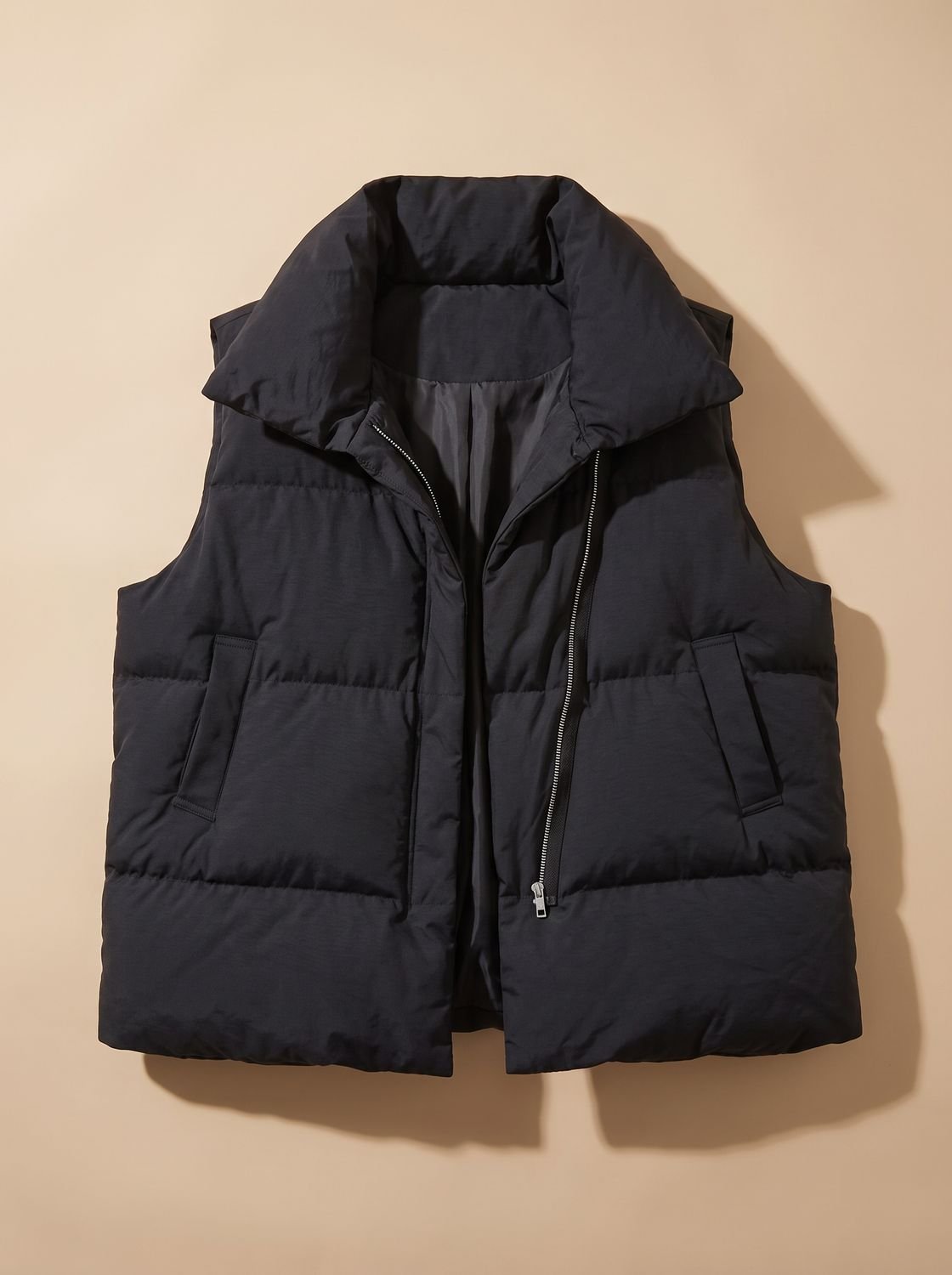 Women's Insulated Shawl-Collar Vest | Annika in Khaki - Juana Fashion