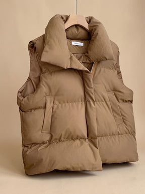 Women's Insulated Shawl-Collar Vest | Annika in Black - Juana Fashion