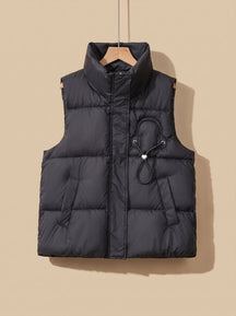 Women's Quilted Vest with Heart Motif | Leonie in Black - Juana Fashion